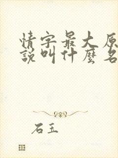 情字最大原著小说叫什么名字
