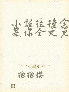 小说往后余生皆是你全文免费阅读