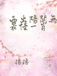 西出阳关无故人最佳一肖