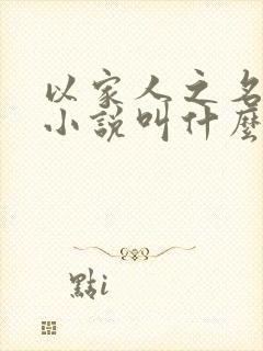 以家人之名原著小说叫什么