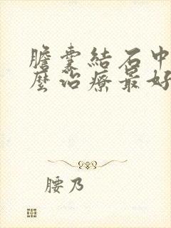 胆囊结石中药怎么治疗最好的方法