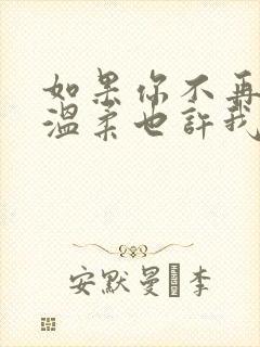 如果你不再对我温柔也许我会少爱你是什么歌