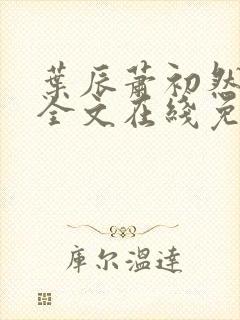 叶辰萧初然小说全文在线免费阅读