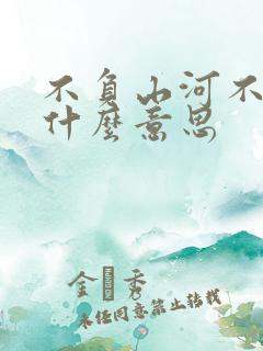 不负山河不负卿什么意思