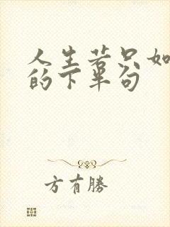 人生若只如初见的下半句