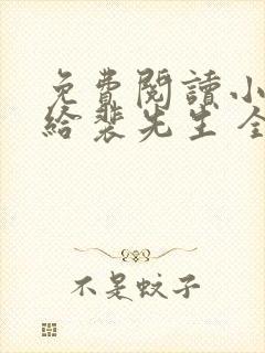 免费阅读小说嫁给裴先生 全免费