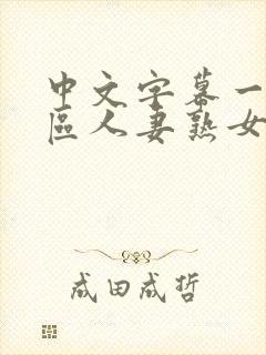 中文字幕一区二区人妻熟女电影