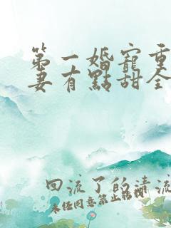 第一婚宠重生娇妻有点甜全文免费