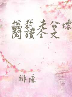 总裁老公坏又甜阅读全文