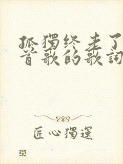 孤独终老了是哪首歌的歌词