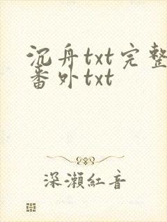 沉舟txt完整番外txt