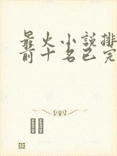 最火小说排行榜前十名已完结