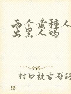 两个黄种人能生出黑人吗