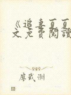 《追妻夏夏》全文免费阅读