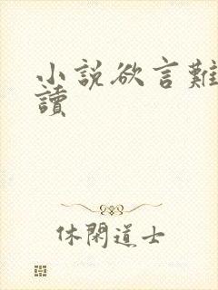 小说欲言难止阅读