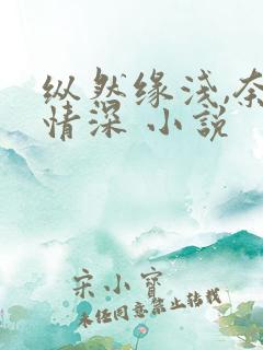 纵然缘浅,奈何情深 小说