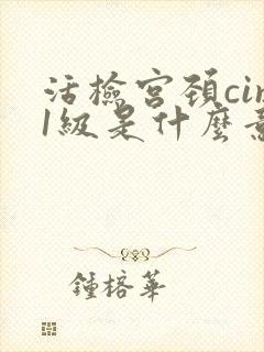 活检宫颈cin1级是什么意思