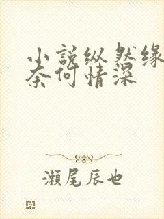 小说纵然缘浅,奈何情深