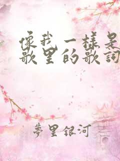 像我一样是哪首歌里的歌词