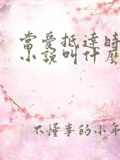 当爱抵达时原著小说叫什么