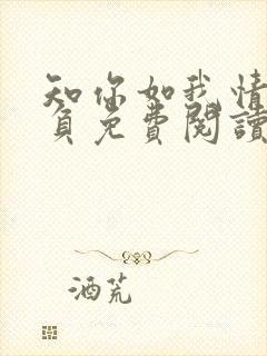 知你如我情深不负免费阅读