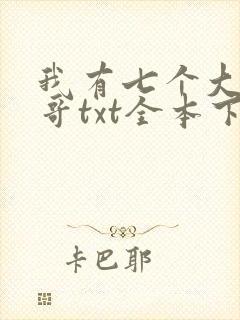 我有七个大佬哥哥txt全本下载