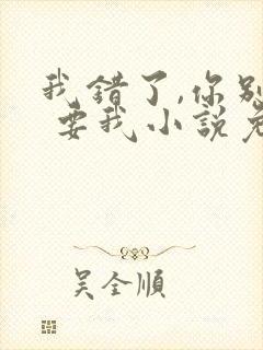 我错了,你别不 要我小说免费阅读