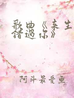 歌曲《来生不再错过你》