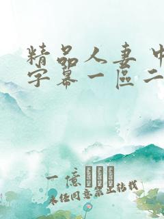 精品人妻 中文字幕一区二区