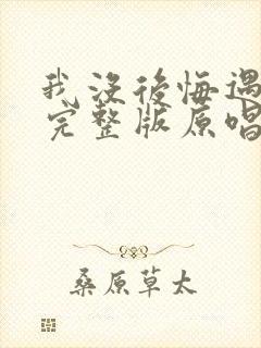 我没后悔遇见你完整版原唱