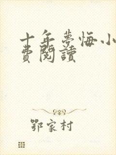 十年梦悔小说免费阅读