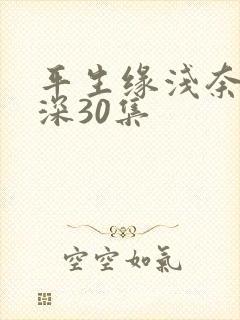 平生缘浅奈何情深30集