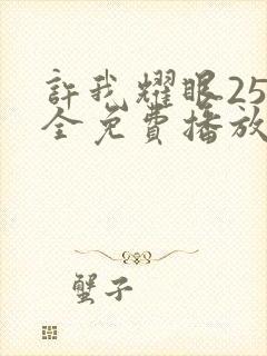 许我耀眼25集全免费播放