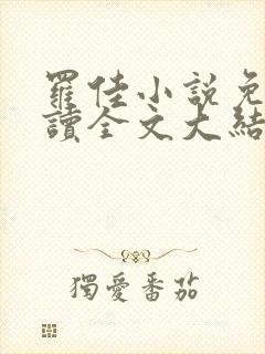 罗佳小说免费阅读全文大结局