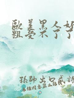 欧美黑人好大好粗受不了了