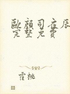 欧颜司夜辰小说完整免费