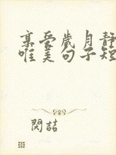 享受岁月静好的唯美句子短句