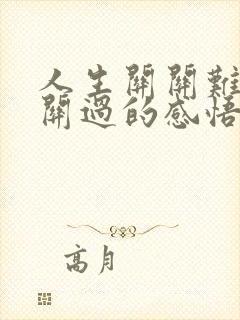 人生关关难过关关过的感悟的句子