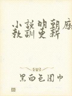 小说明朝历史的教训更新