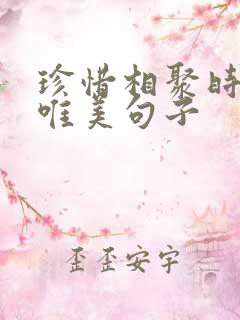 珍惜相聚时光的唯美句子