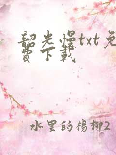 韶光慢txt免费下载