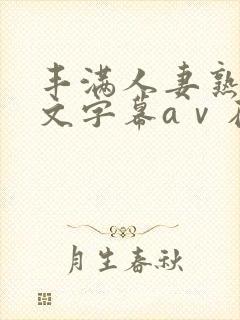 丰满人妻熟女中文字幕aⅴ在线