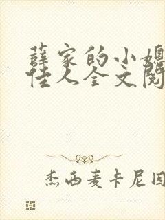 薛家的小媳妇笑佳人全文阅读