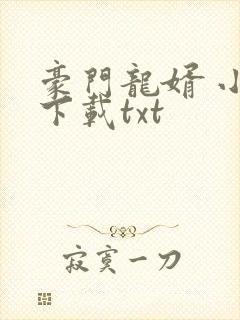 豪门龙婿 小说下载txt