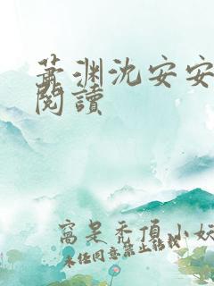萧渊沈安安小说阅读