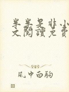 半半是非小说全文阅读免费无弹窗