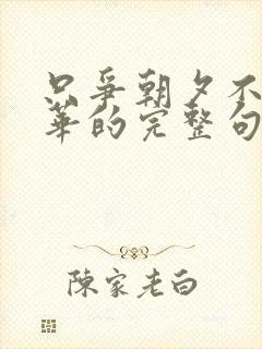 只争朝夕不负韶华的完整句子