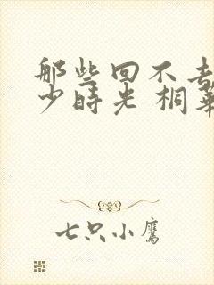 那些回不去的年少时光 桐华