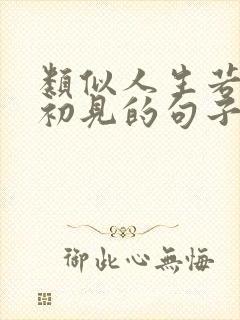 类似人生若只如初见的句子