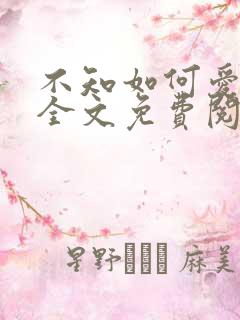 不知如何爱你时全文免费阅读